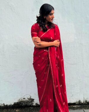Fuchsia Tulip khadi Silk Saree