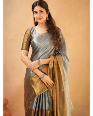 Split Colour Handloom Tissue Cotton Saree