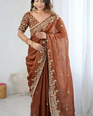 Amira Pure Fendy Chiffon Sequence Saree