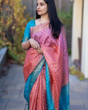 Elegant Soft Tussar Silk Saree With Blouse