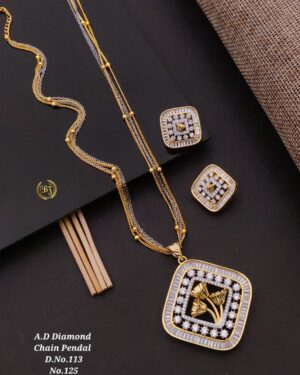 Premium A.D Diamond Chain Pendant Set