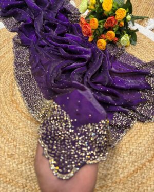 Premium Space Silk Saree With Jarkhan Work Saree With Blouse