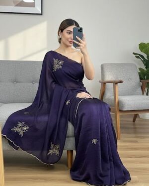 Premium Fendy Soft Satin Silk Saree With Blouse