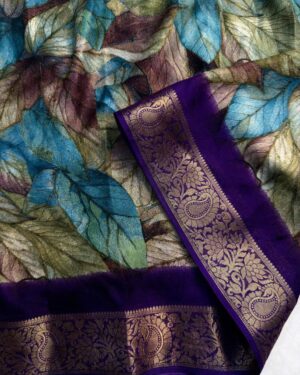 Premium Marshmellow Georgette Saree With Contrast Blouse